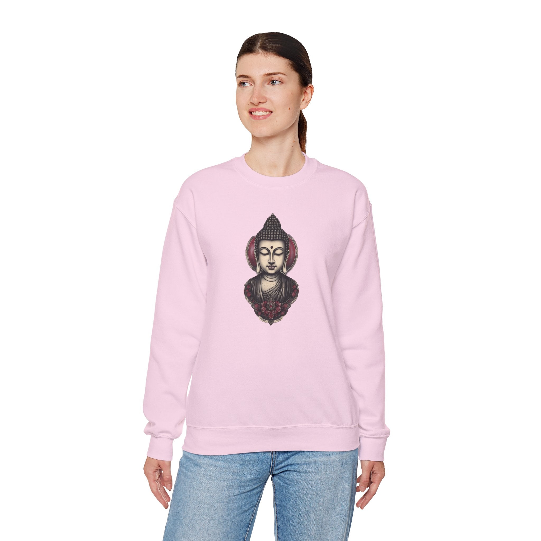Buddha Lotus Crewneck Sweatshirt — Tranquil Meditation Graphic