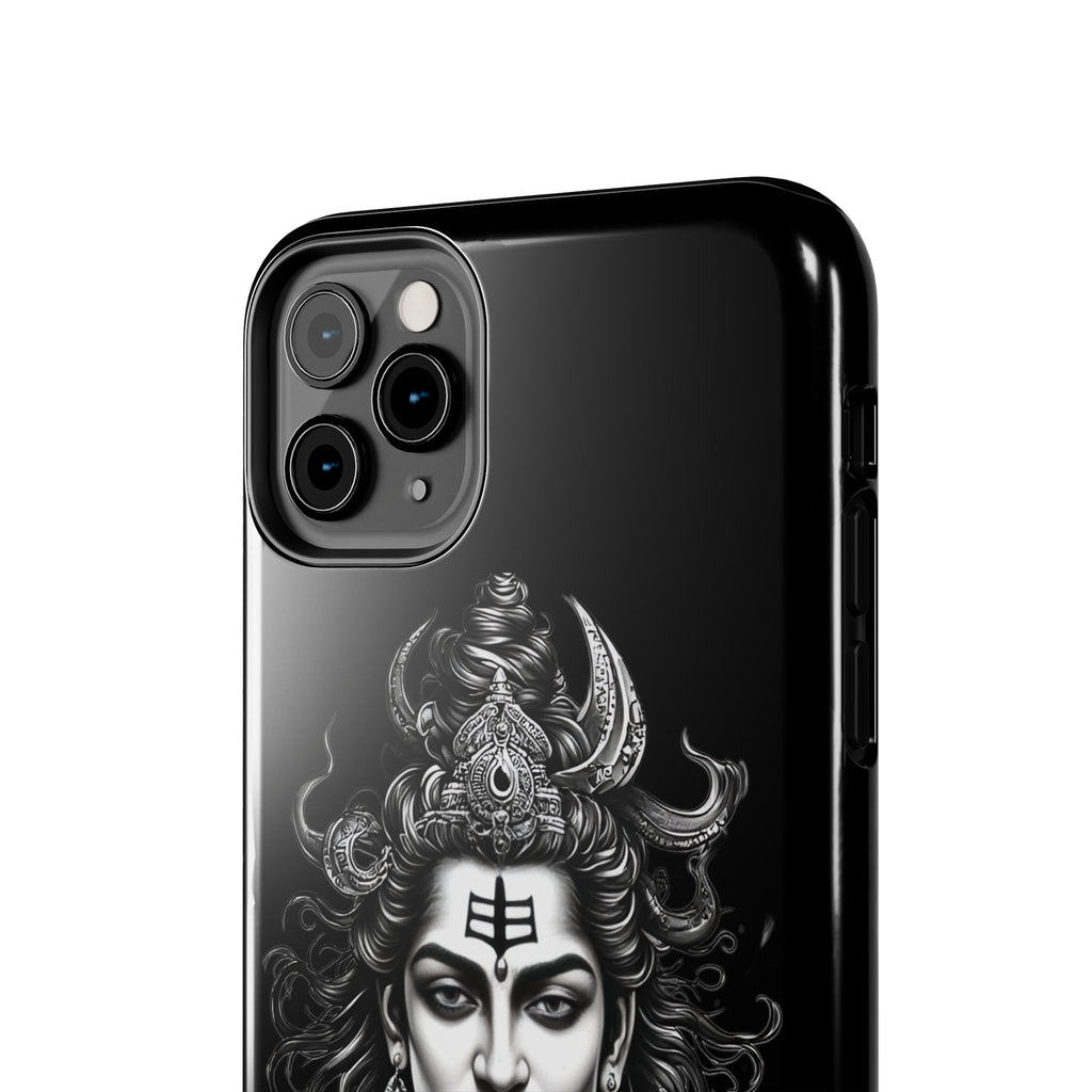 Phone Case — Intricate Lord Shiva Illustration on Black Tough Case