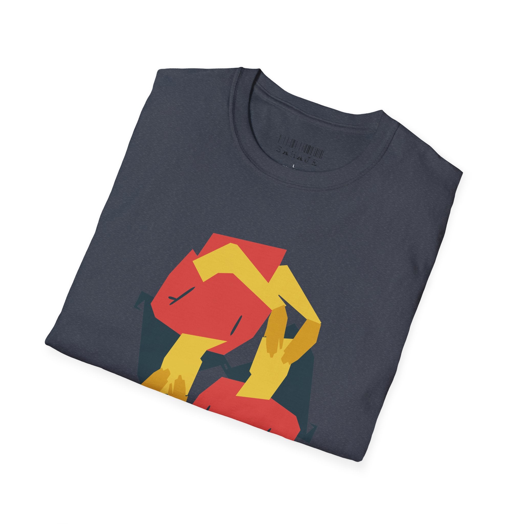 Abstract Faces Graphic T-Shirt — Modern Geometric 'Sahaje' Art Tee