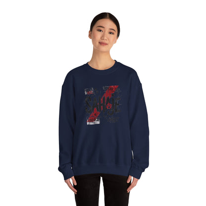 Crewneck Sweatshirt — 'Sahaje' Distressed Script Graphic