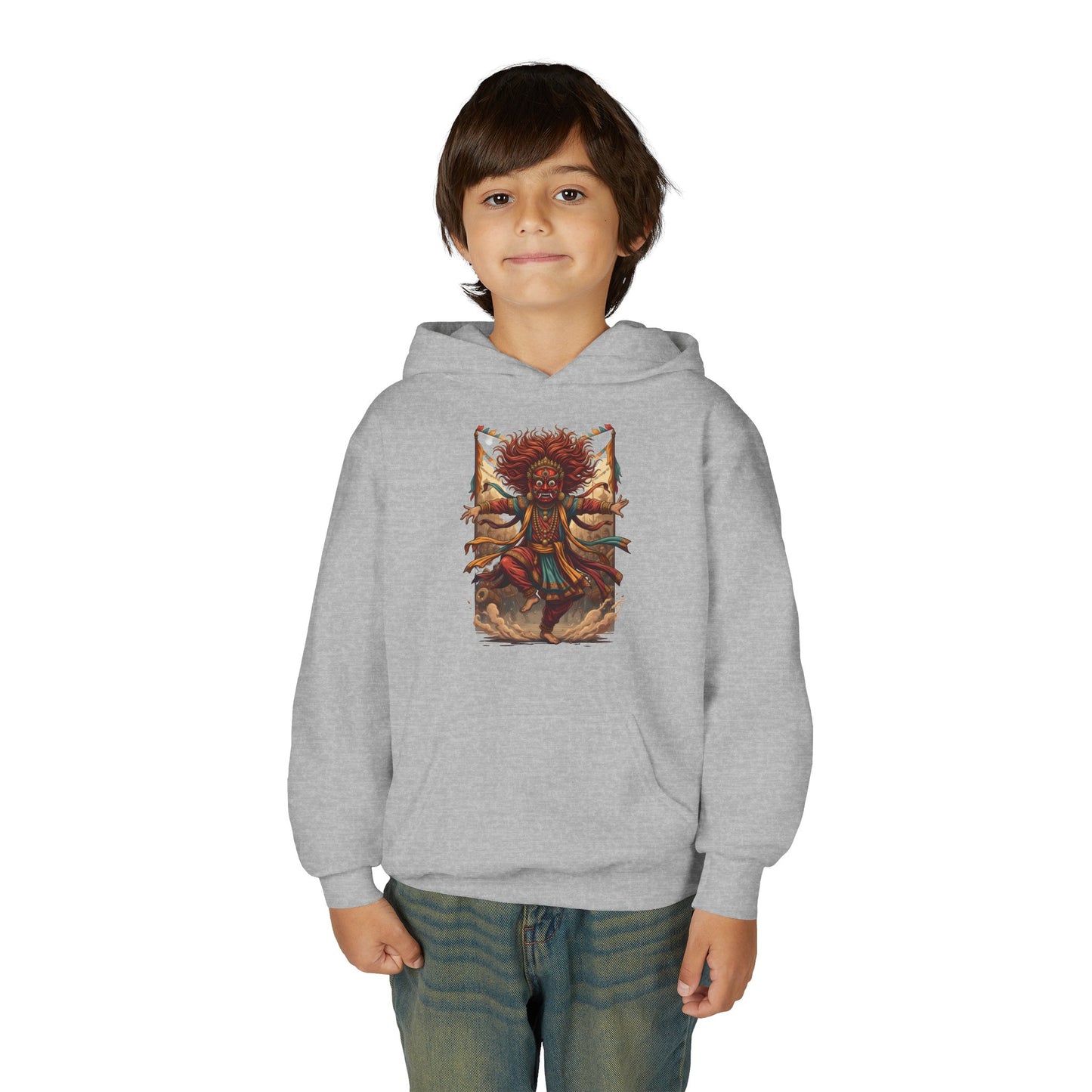 Youth Hoodie — Tribal Sun Dancer Graphic Kids Sweatshirt