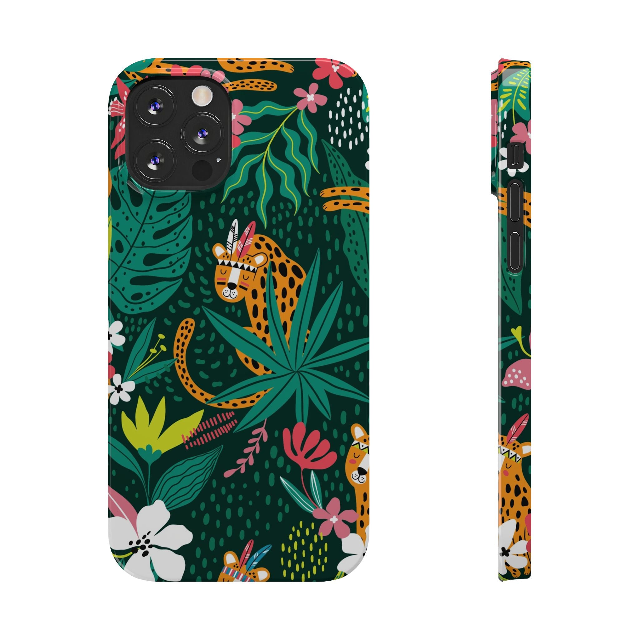 Slim Phone Case — Tropical Jungle Leopard Floral Pattern (Slim Protective Phone Cover)