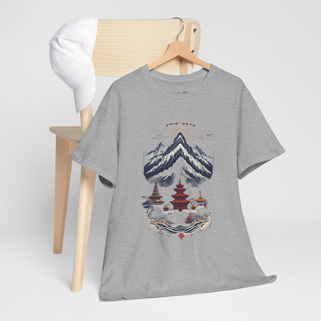 Japanese Mountain Pagoda T-Shirt — Zen Temple Landscape Tee