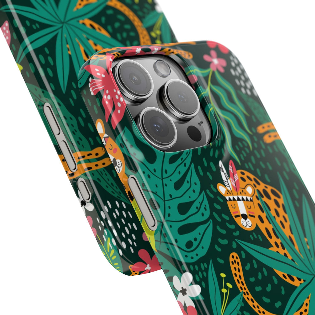 Slim Phone Case — Tropical Jungle Leopard Floral Pattern (Slim Protective Phone Cover)