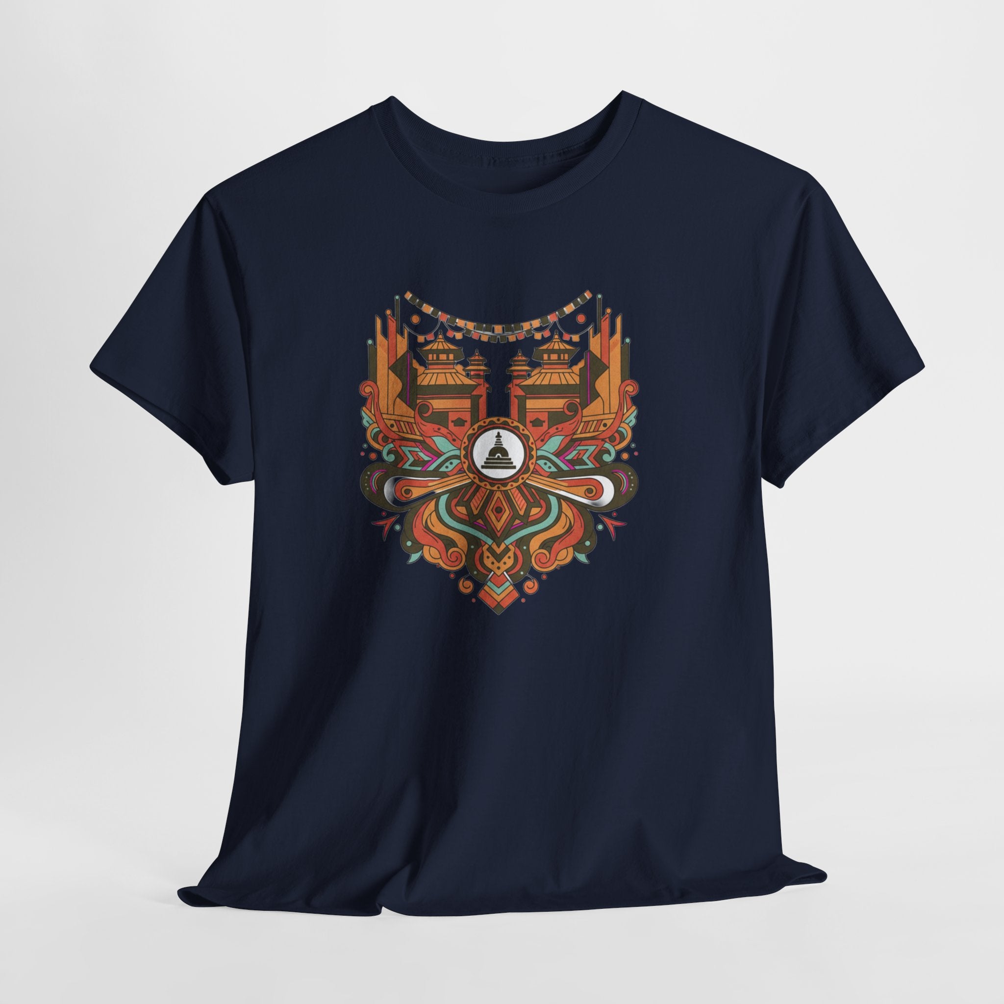 Mandala Cityscape Tee — Boho Urban Art Graphic T-Shirt