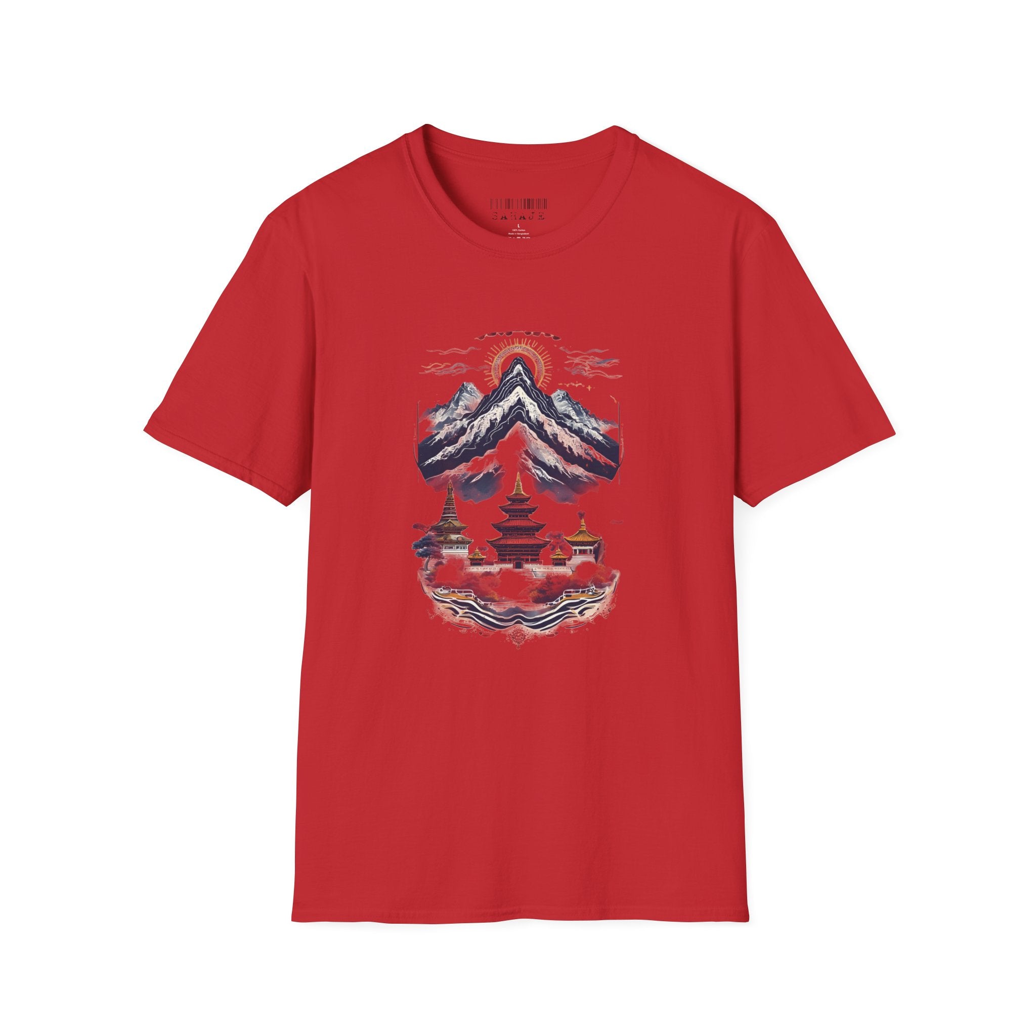 Asian Landscape T-Shirt — Mountain Pagoda Scenic Tee