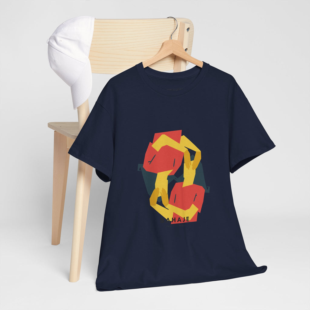 Geometric Fox Tee — Stylized Red & Yellow Fox Illustration T-Shirt