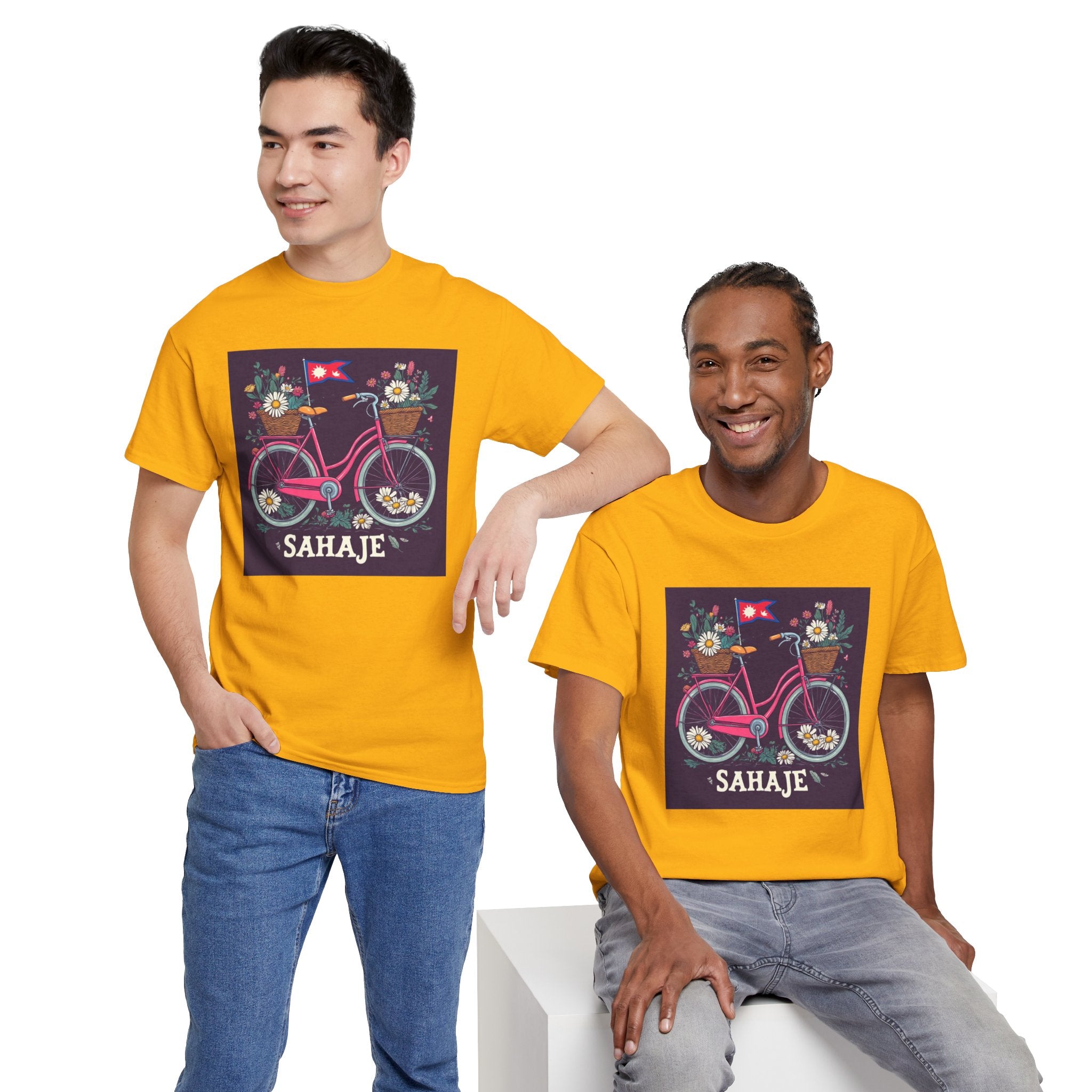 Sahaje Floral Bicycle T‑Shirt