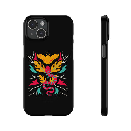 Colorful Floral Snake Slim Phone Case, Trendy Phone Accessories, Unique Gift for Nature Lovers, Modern Phone Cover, Stylish Protection