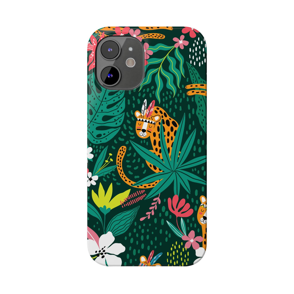 Slim Phone Case — Tropical Jungle Leopard Floral Pattern (Slim Protective Phone Cover)