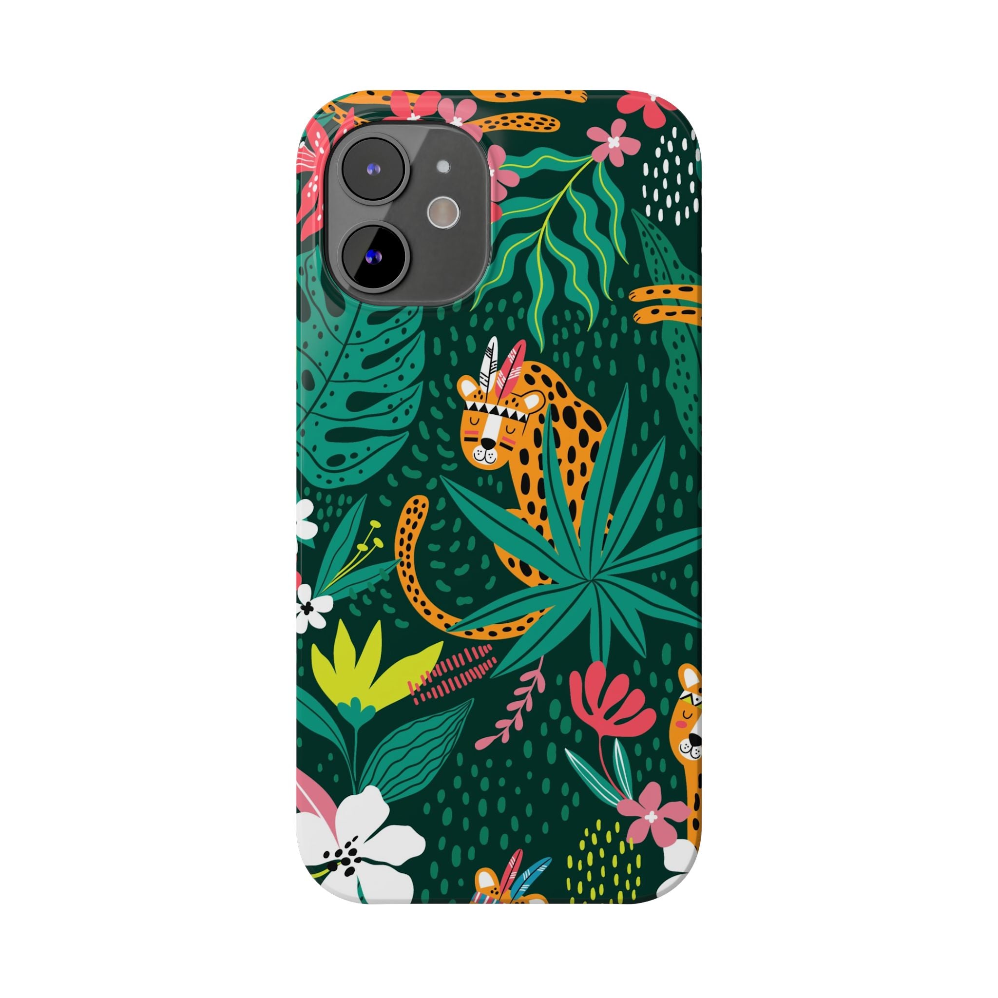 Slim Phone Case — Tropical Jungle Leopard Floral Pattern (Slim Protective Phone Cover)