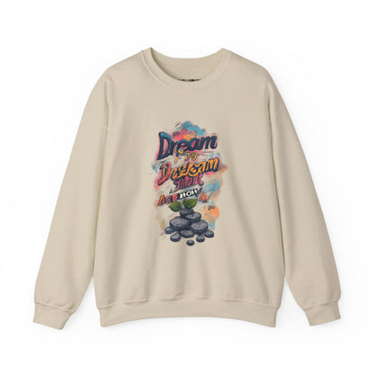 Dream Big Crewneck Sweatshirt — "Dream, Design, Draw" Inspirational Graphic
