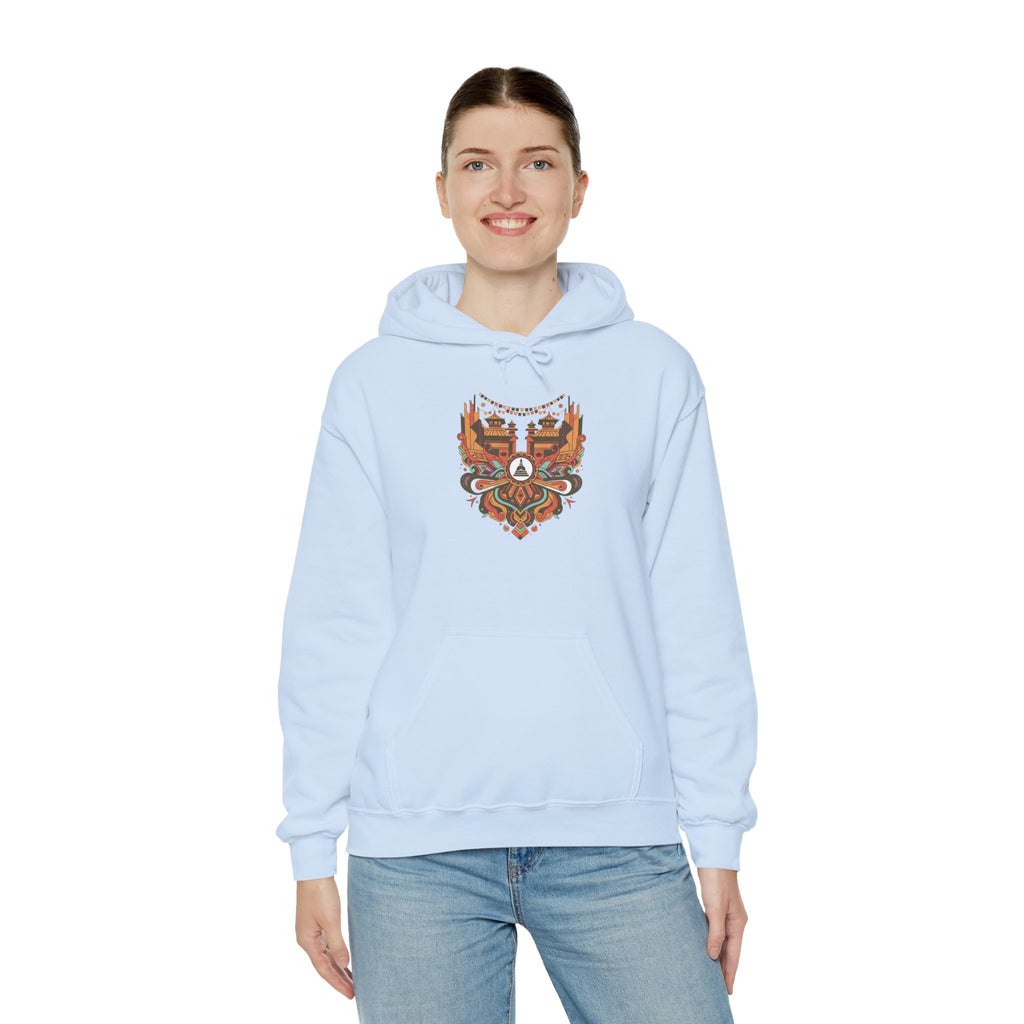 Spiritual Mandala Buddha Hoodie — Colorful Meditation Graphic Sweatshirt