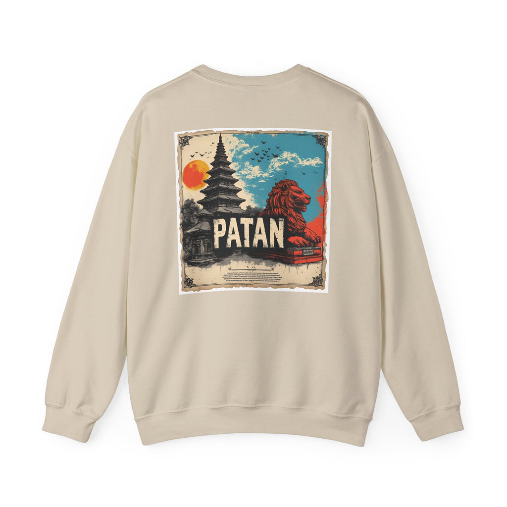 Patan Travel Crewneck Sweatshirt — Vintage Nepal Landmark Graphic