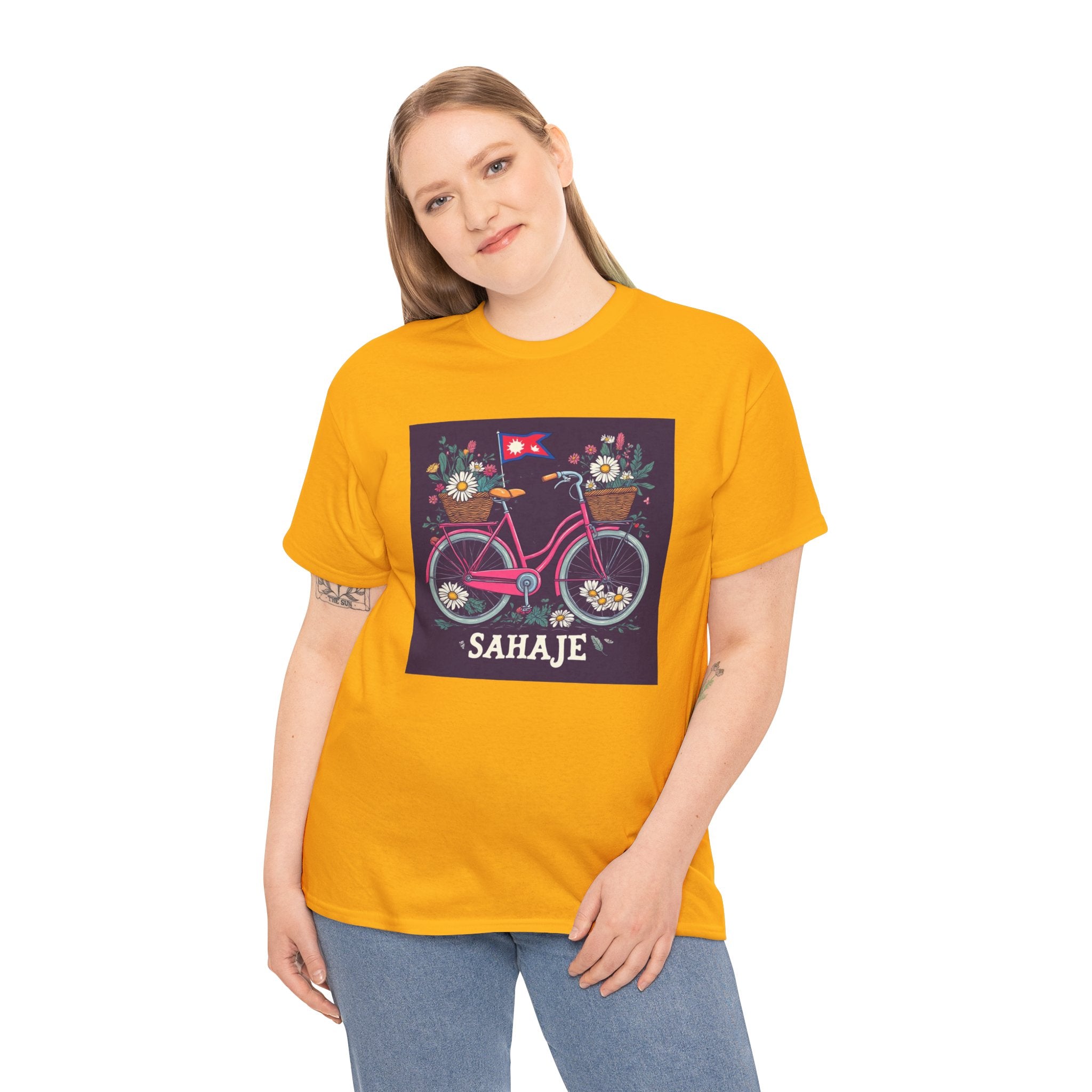 Sahaje Floral Bicycle T‑Shirt