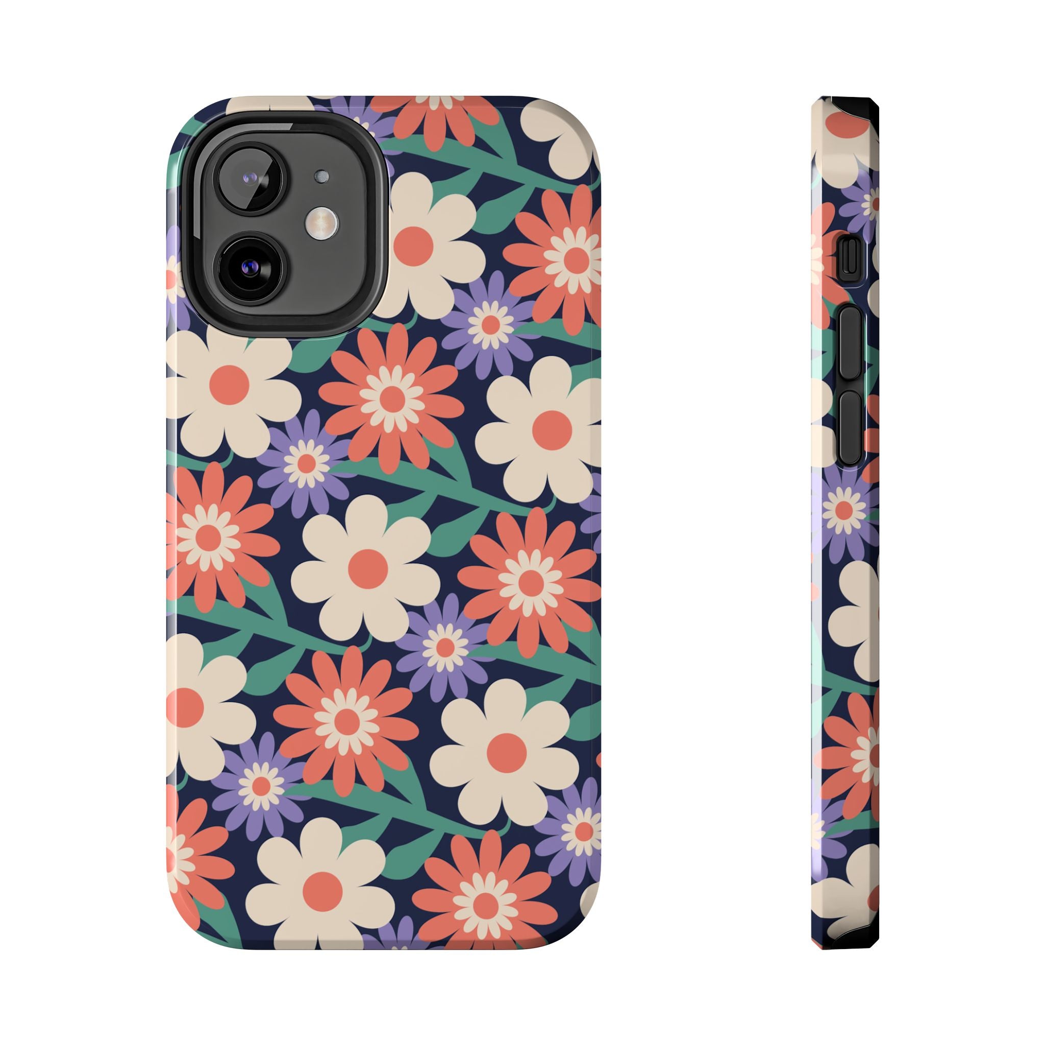 Floral Tough Phone Case — Retro Daisies Protective Phone Cover