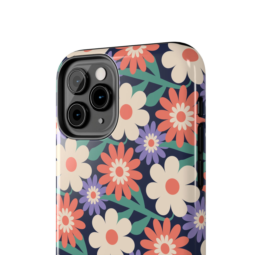 Floral Tough Phone Case — Retro Daisies Protective Phone Cover
