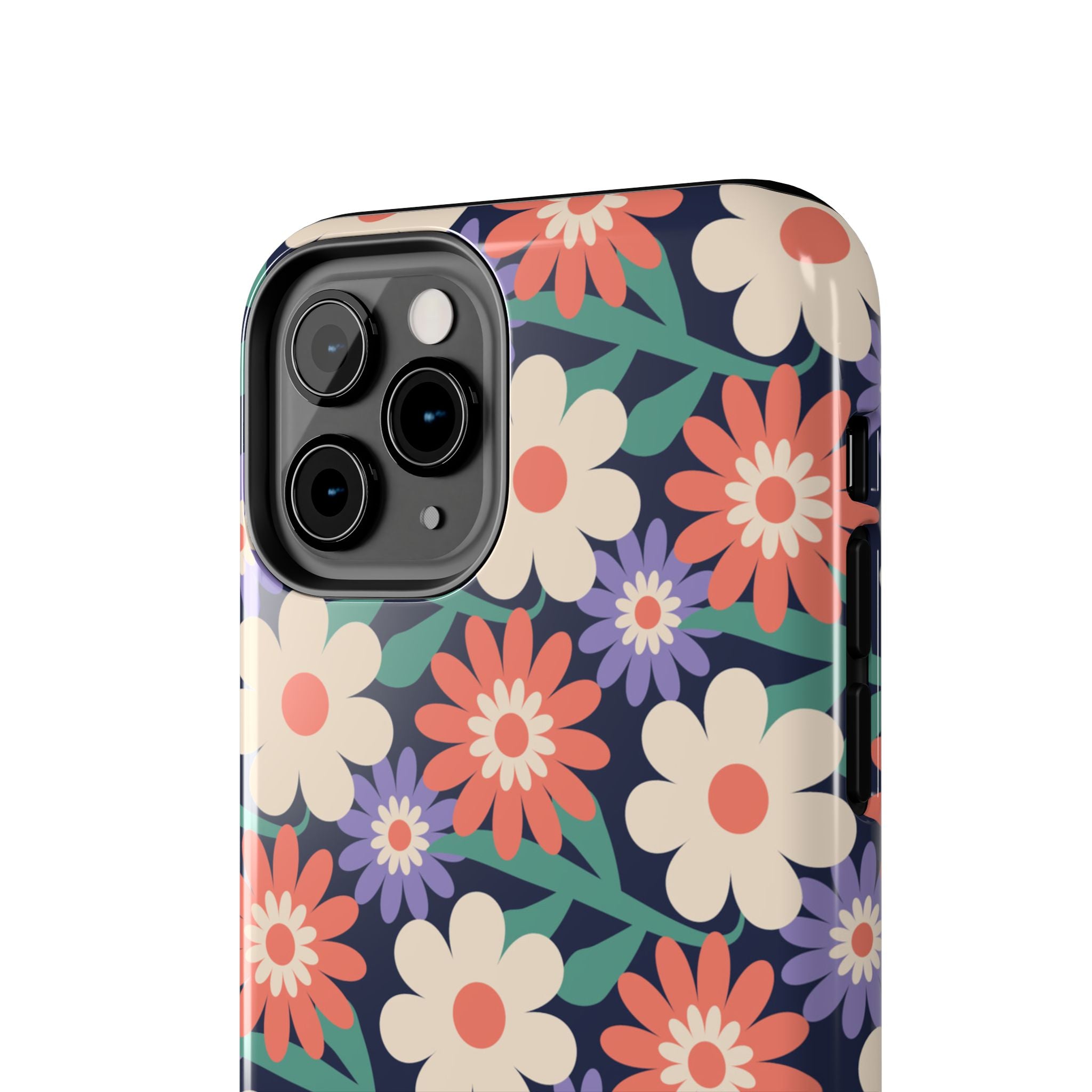 Floral Tough Phone Case — Retro Daisies Protective Phone Cover