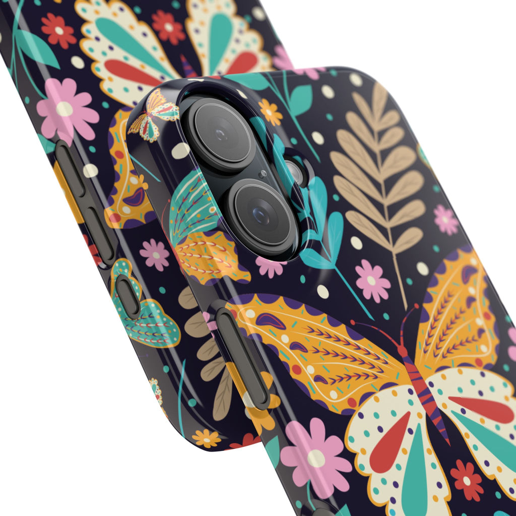 Butterfly Floral Slim Phone Case — Colorful Boho Garden Design
