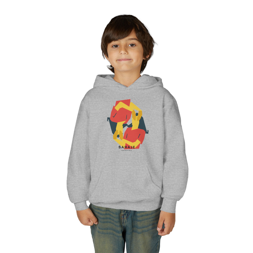 Youth Hoodie with Geometric Squirrel Art – 'Squirrel' Colorful Kids Pullover