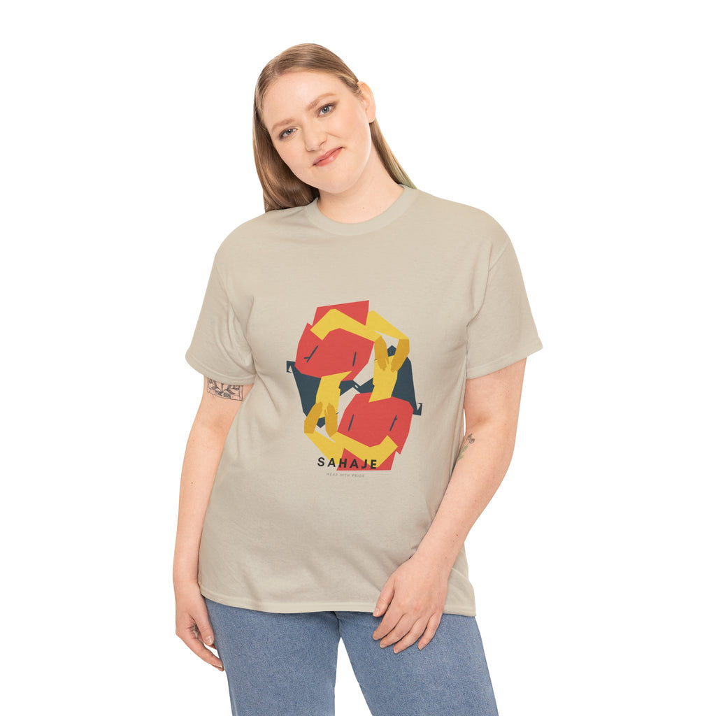 Geometric Fox Tee — Stylized Red & Yellow Fox Illustration T-Shirt