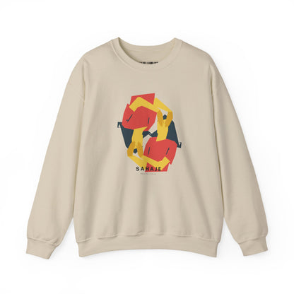 Abstract Flamingo Geometric Crewneck Sweatshirt