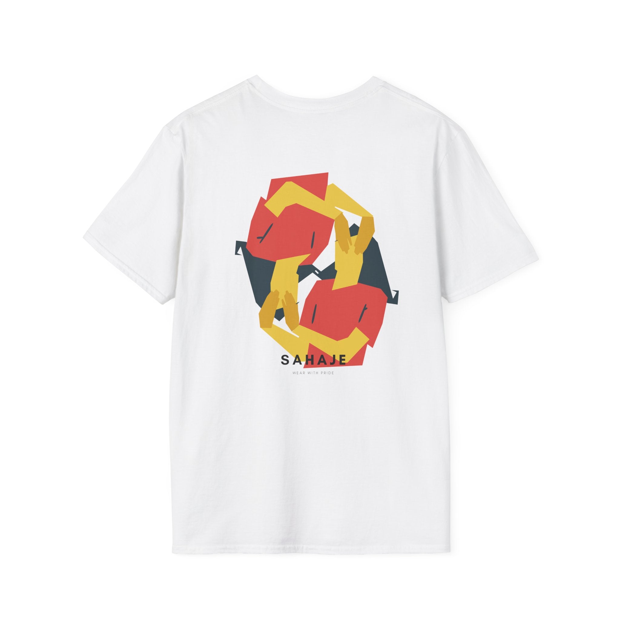 Abstract Geometric Graphic T-Shirt — 'Sahahe' Modern Art Back Print
