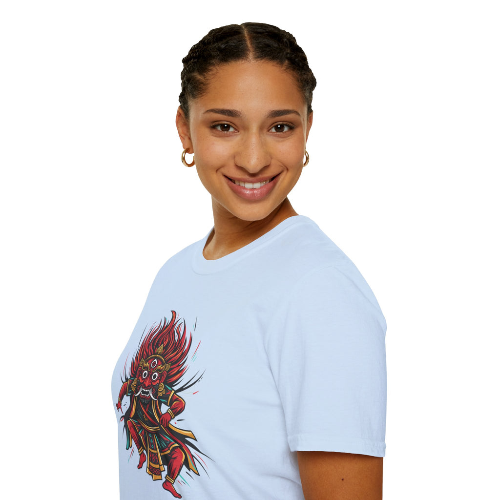 Balinese Barong Dance T-Shirt — Traditional Mythic Mask Graphic Tee