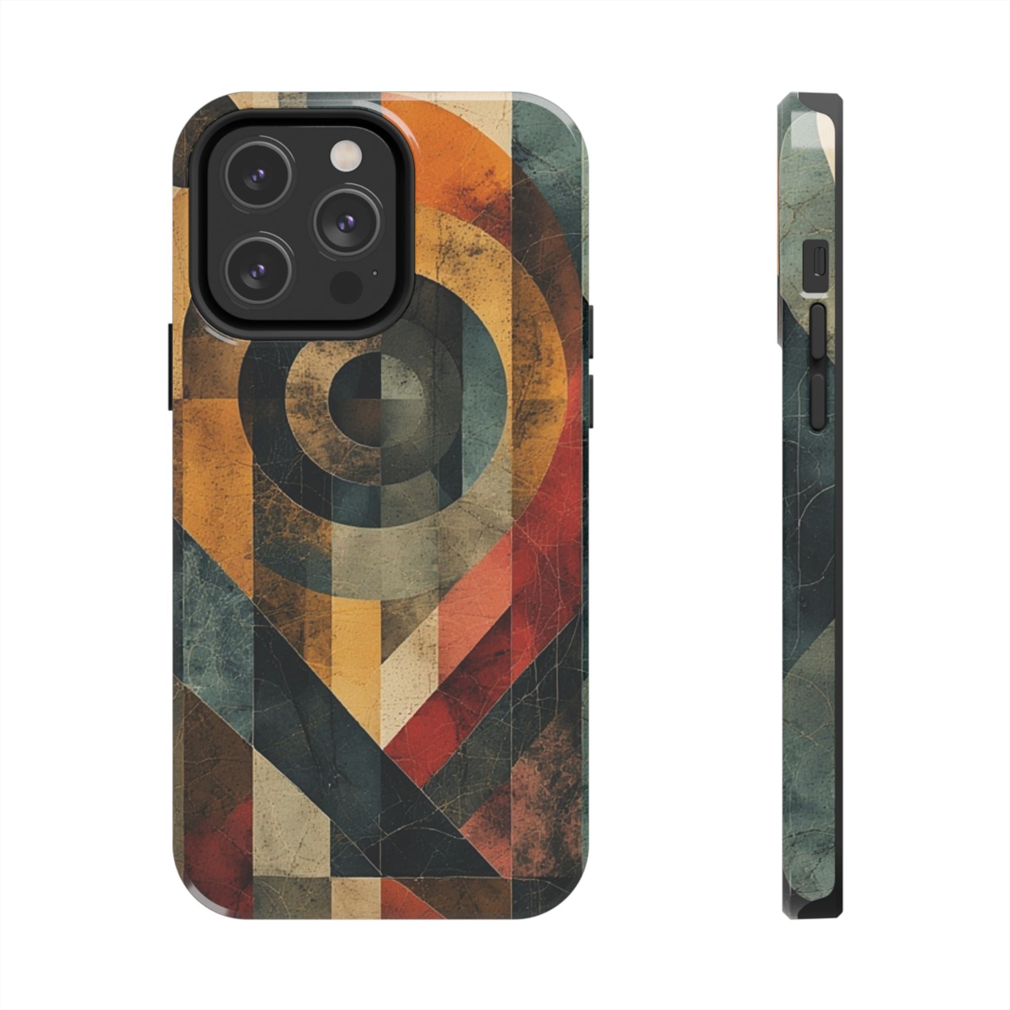 Retro Geometric Tough Phone Case — Vintage Target Circle Design