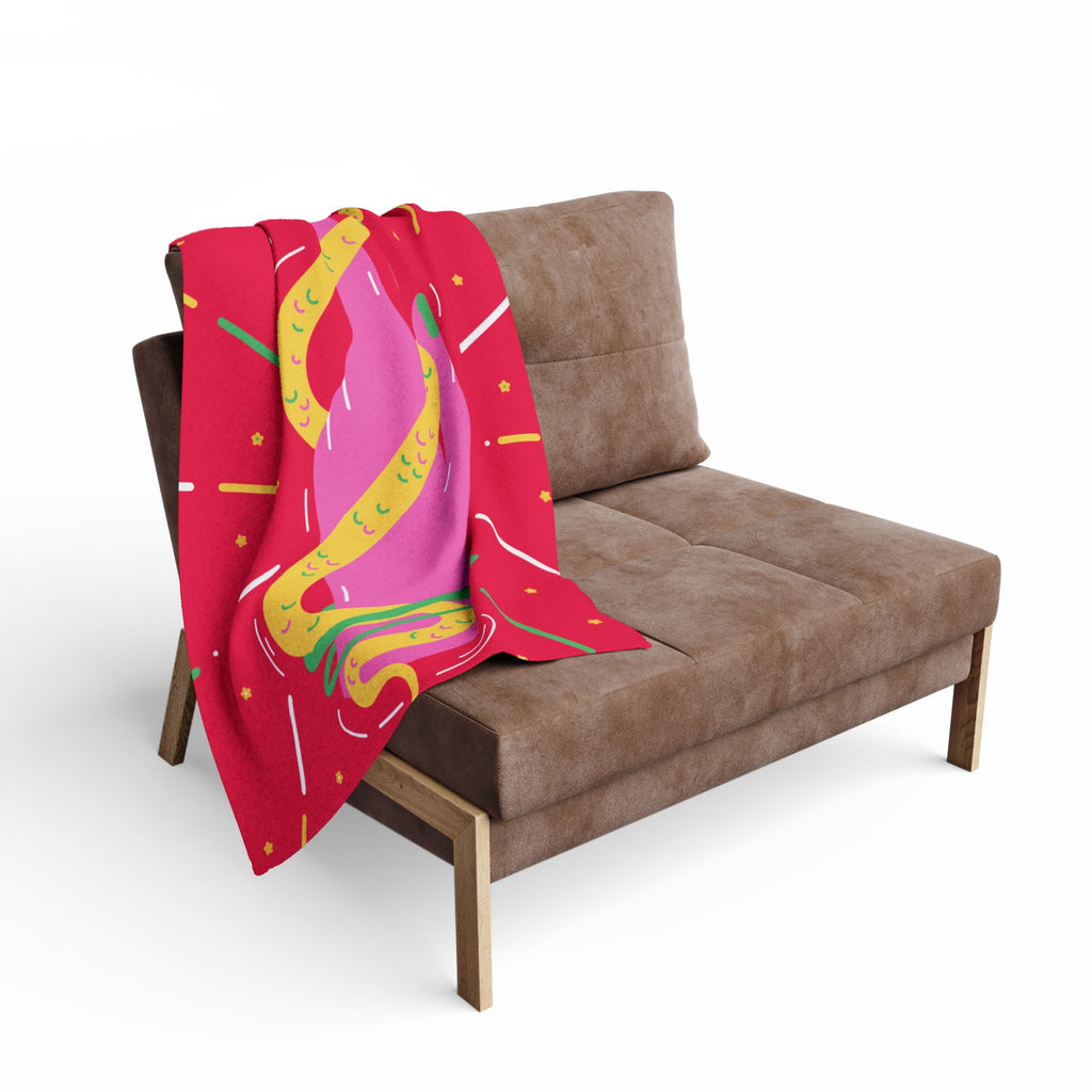 Vibrant Snake Hand Fleece Blanket