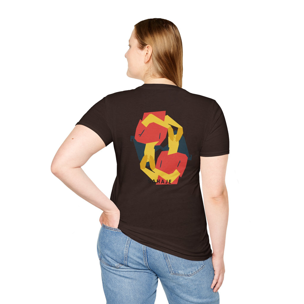Abstract Geometric Graphic T-Shirt — 'Sahahe' Modern Art Back Print