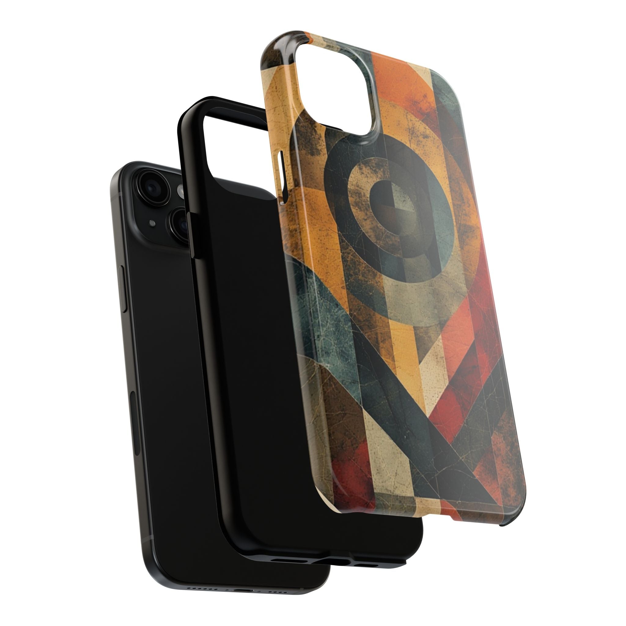 Retro Geometric Tough Phone Case — Vintage Target Circle Design