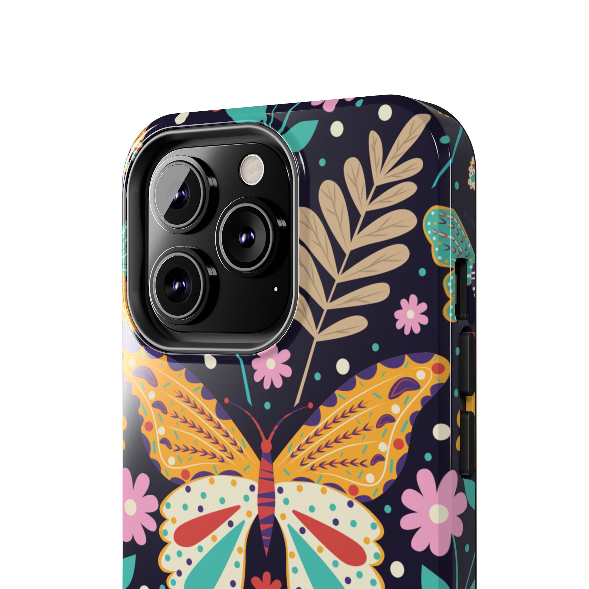 Floral Butterfly Tough Phone Case — Colorful Garden Protective Cover