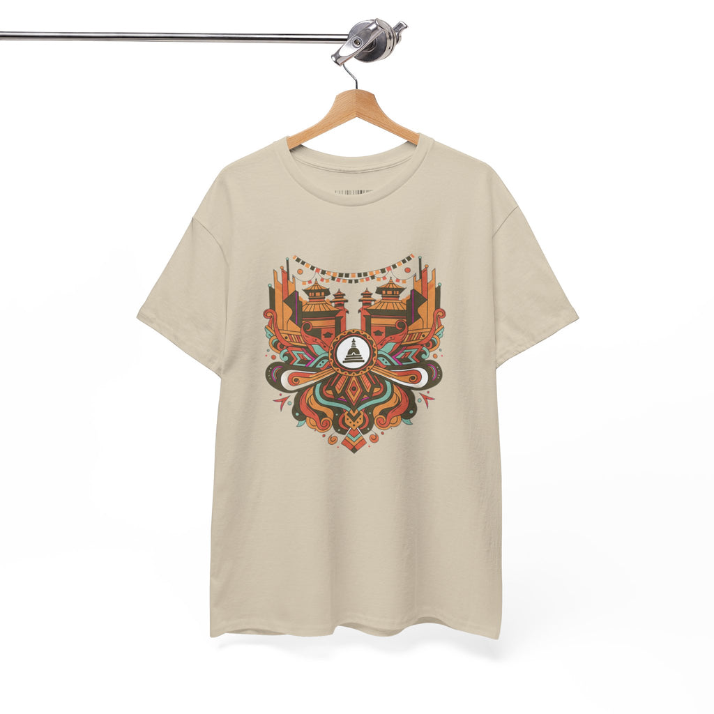 Mandala Cityscape Tee — Boho Urban Art Graphic T-Shirt