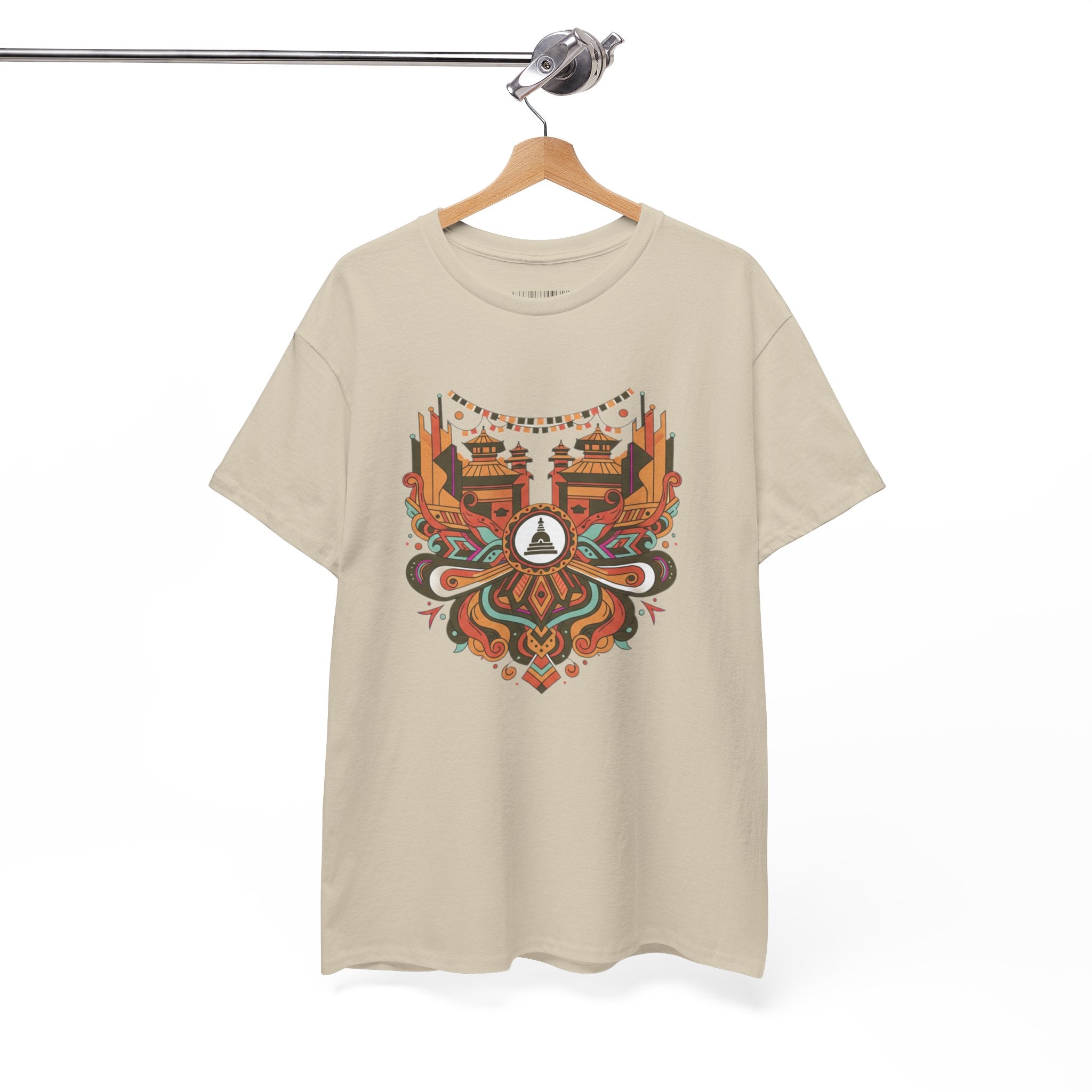 Mandala Cityscape Tee — Boho Urban Art Graphic T-Shirt