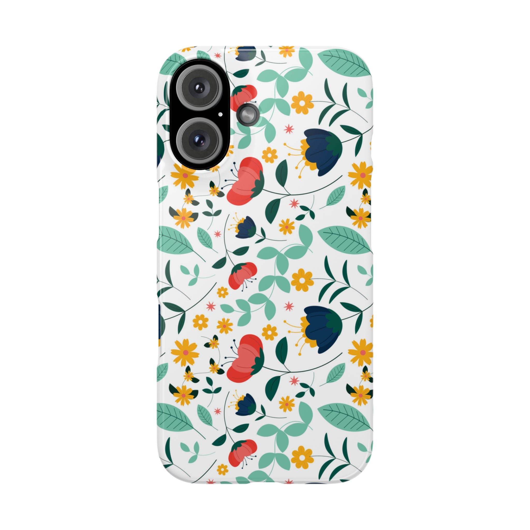 Floral Slim Phone Case — Colorful Folk Flower Pattern