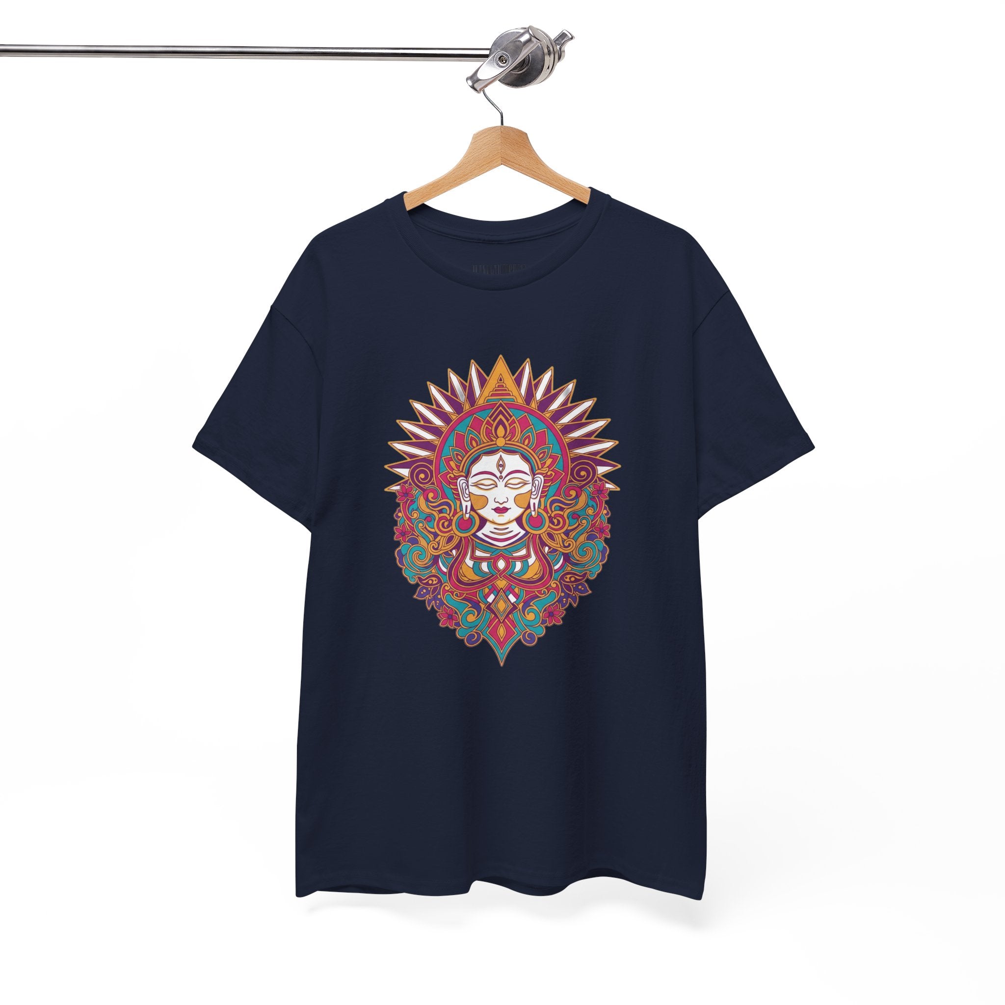 Spiritual Goddess Sun Mandala Tee — Colorful Boho Yoga T‑Shirt