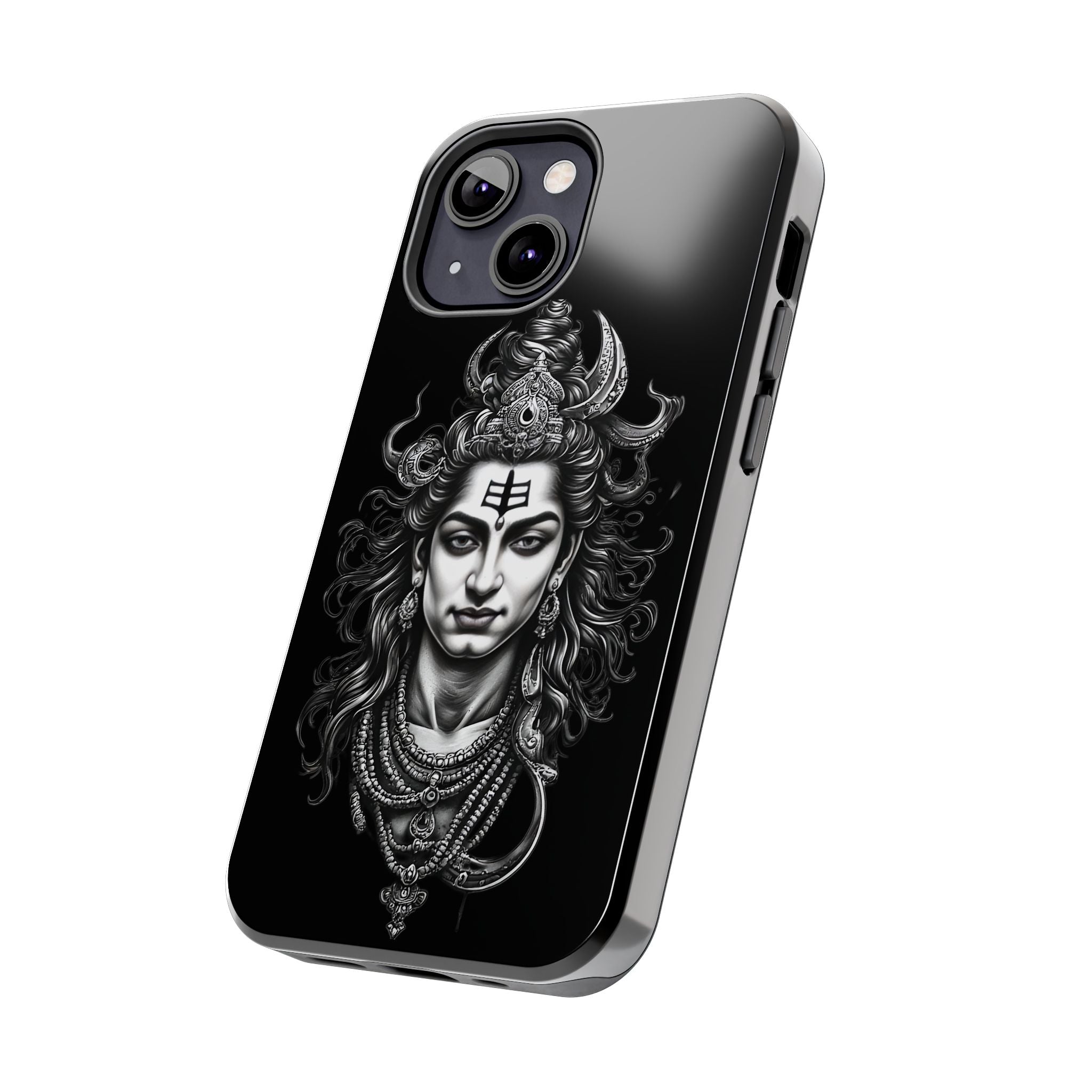 Phone Case — Intricate Lord Shiva Illustration on Black Tough Case