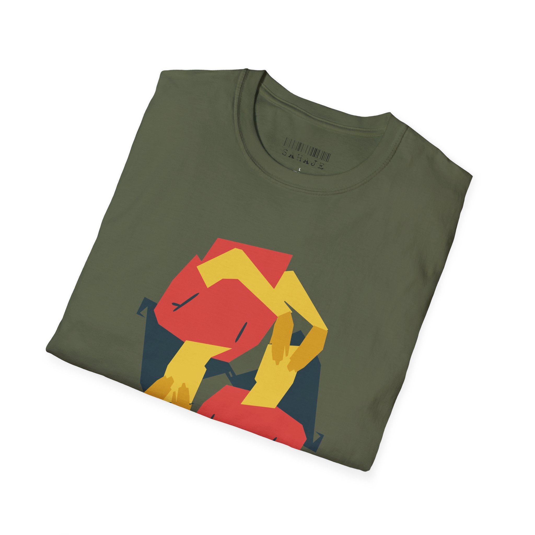 Abstract Faces Graphic T-Shirt — Modern Geometric 'Sahaje' Art Tee