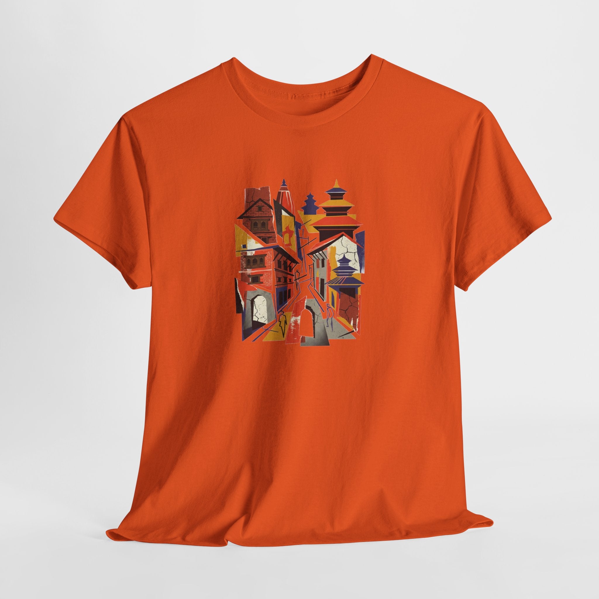 Cityscape Abstract Tee — Colorful Urban Architecture Graphic T‑Shirt