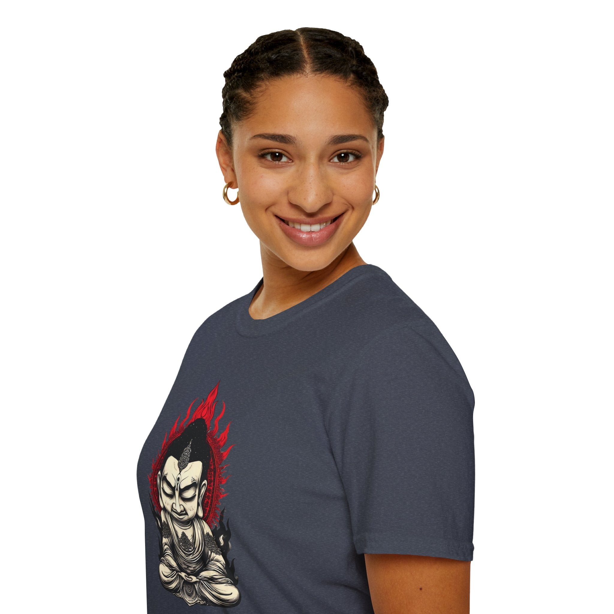 Buddha Flame T-Shirt — Meditative Buddha Graphic Tee