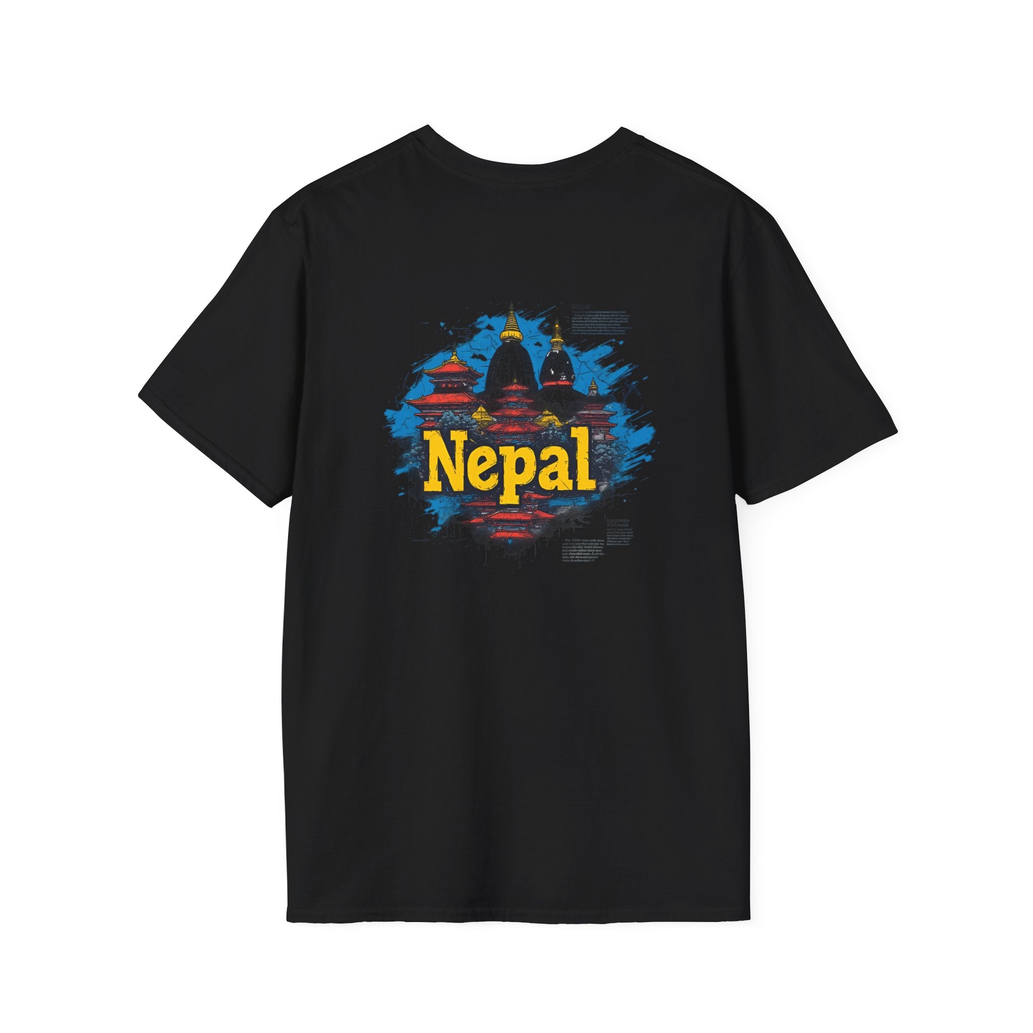 Nepal Souvenir T-Shirt — Stupa Sketch Graphic