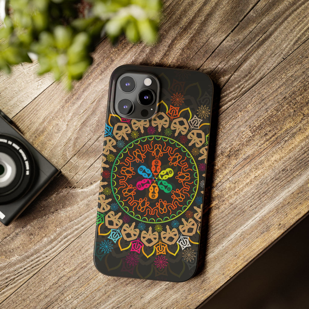 Tropical Mandala Phone Case, Colorful Slim Phone Case, Trendy Phone Cover, Artistic Gift, Eco-Friendly Phone Accessory