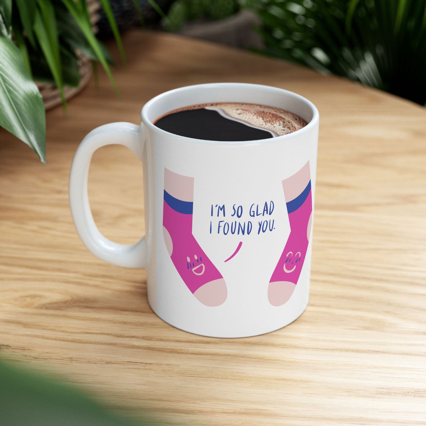 Whimsical Sock Design Ceramic Mug, Fun Gift for Sock Lovers, Cozy Home Decor, Cute Coffee Mug, Perfect for Birthdays, Christmas