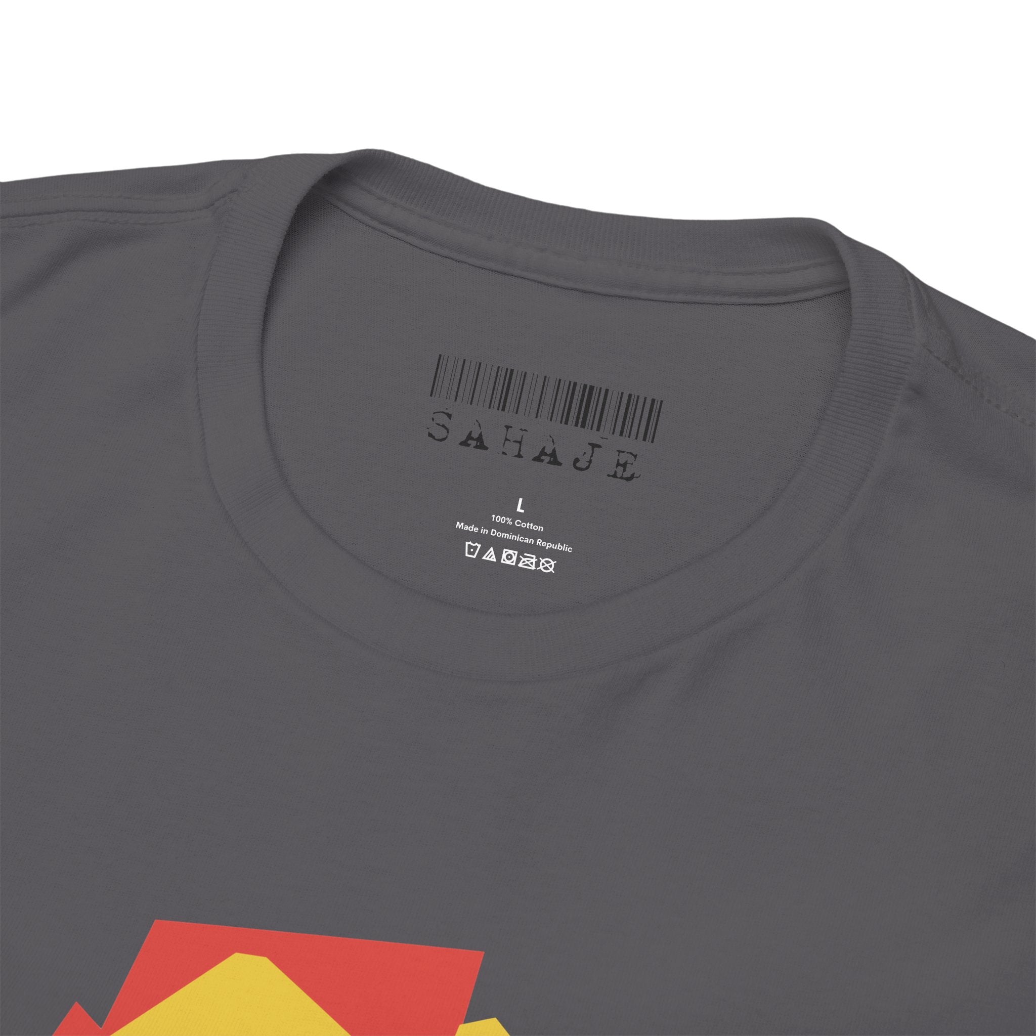 Foxes in Hexagon Graphic Tee — Minimal Geometric Animal Shirt