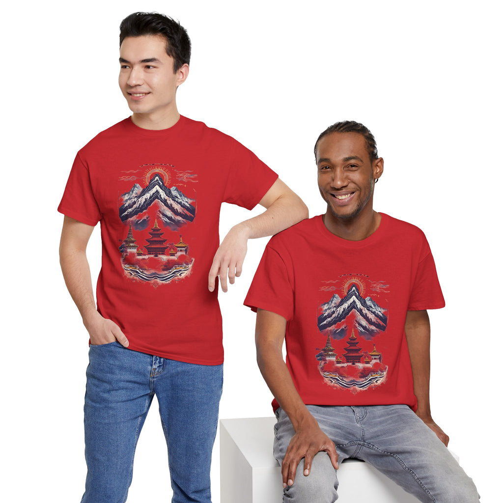 Japanese Mountain Pagoda T-Shirt — Zen Temple Landscape Tee
