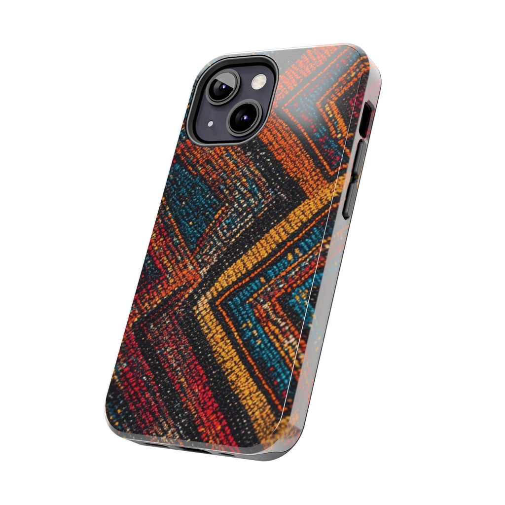 Tough Phone Case — Boho Geometric Rug Pattern, Protective iPhone Cover