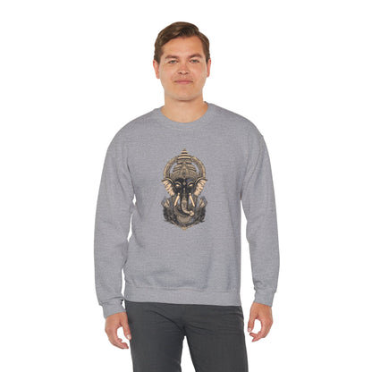 Elephant Mandala Crewneck Sweatshirt — Spiritual Indian-Inspired Graphic