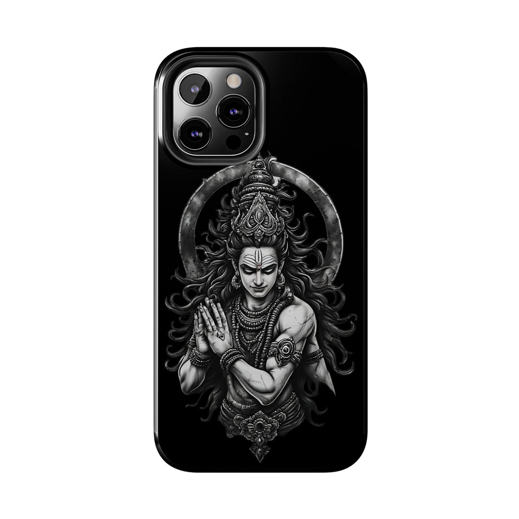 Shiva Tough Phone Case — Black Protective Hindu Deity Design