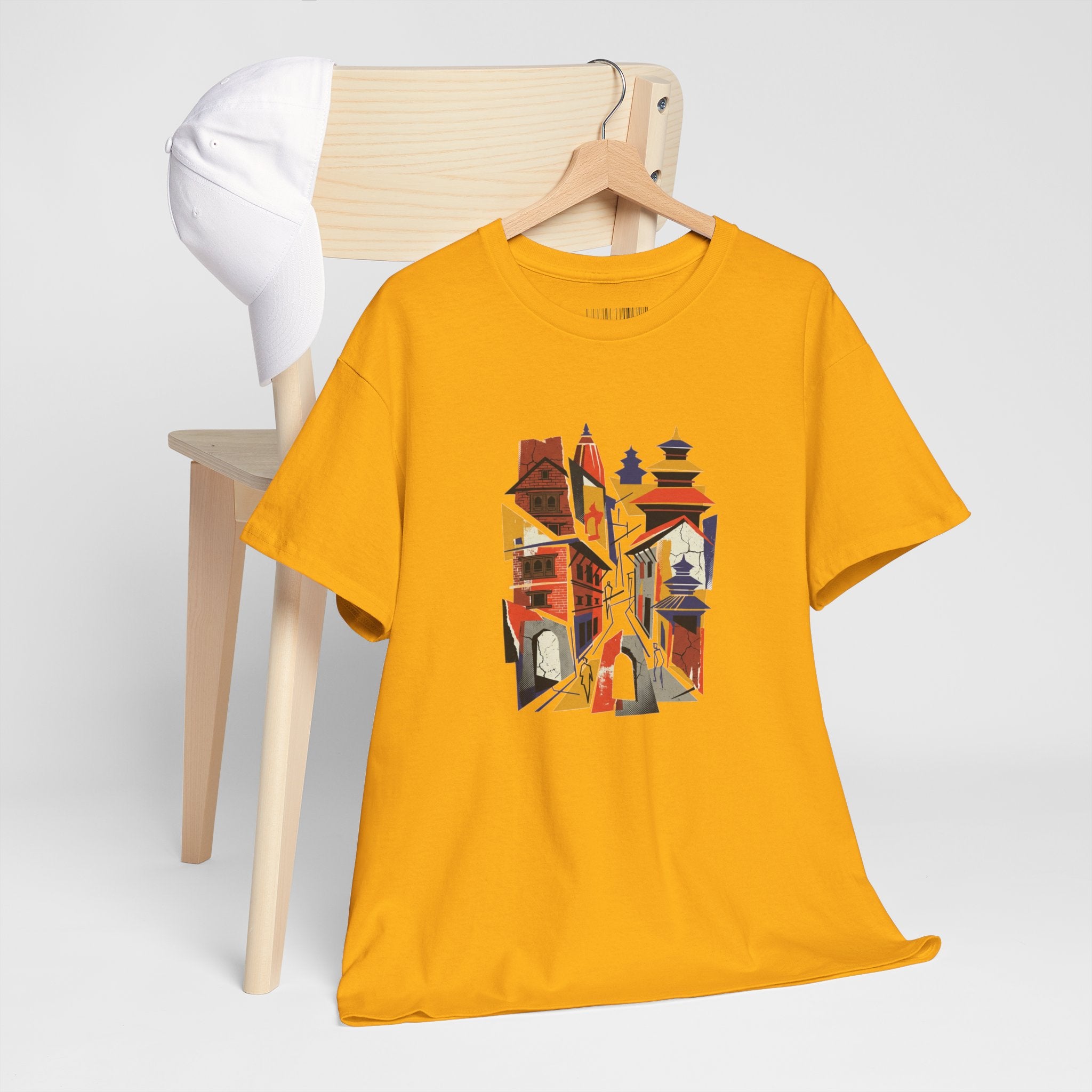 Cityscape Abstract Tee — Colorful Urban Architecture Graphic T‑Shirt